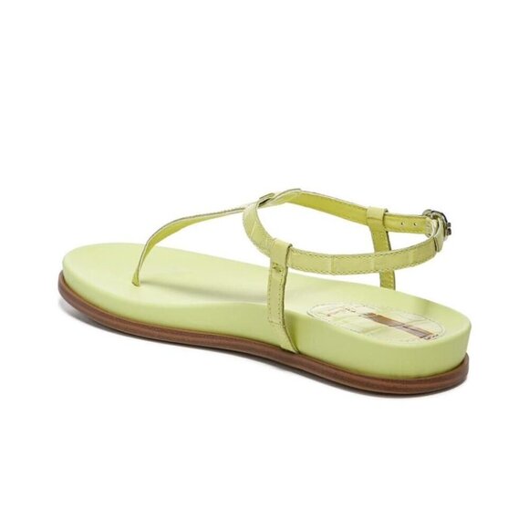 Sam Edelman Womens Kiwi Green Naomi Leather T Strap Flat Sandals Sz 7.5 M New - Picture 12 of 13